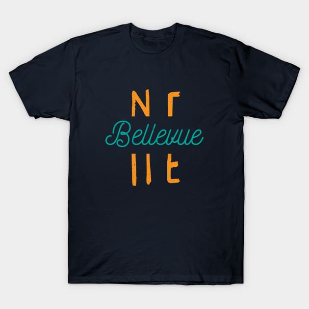 Bellevue Nebraska City Typography T-Shirt by Commykaze